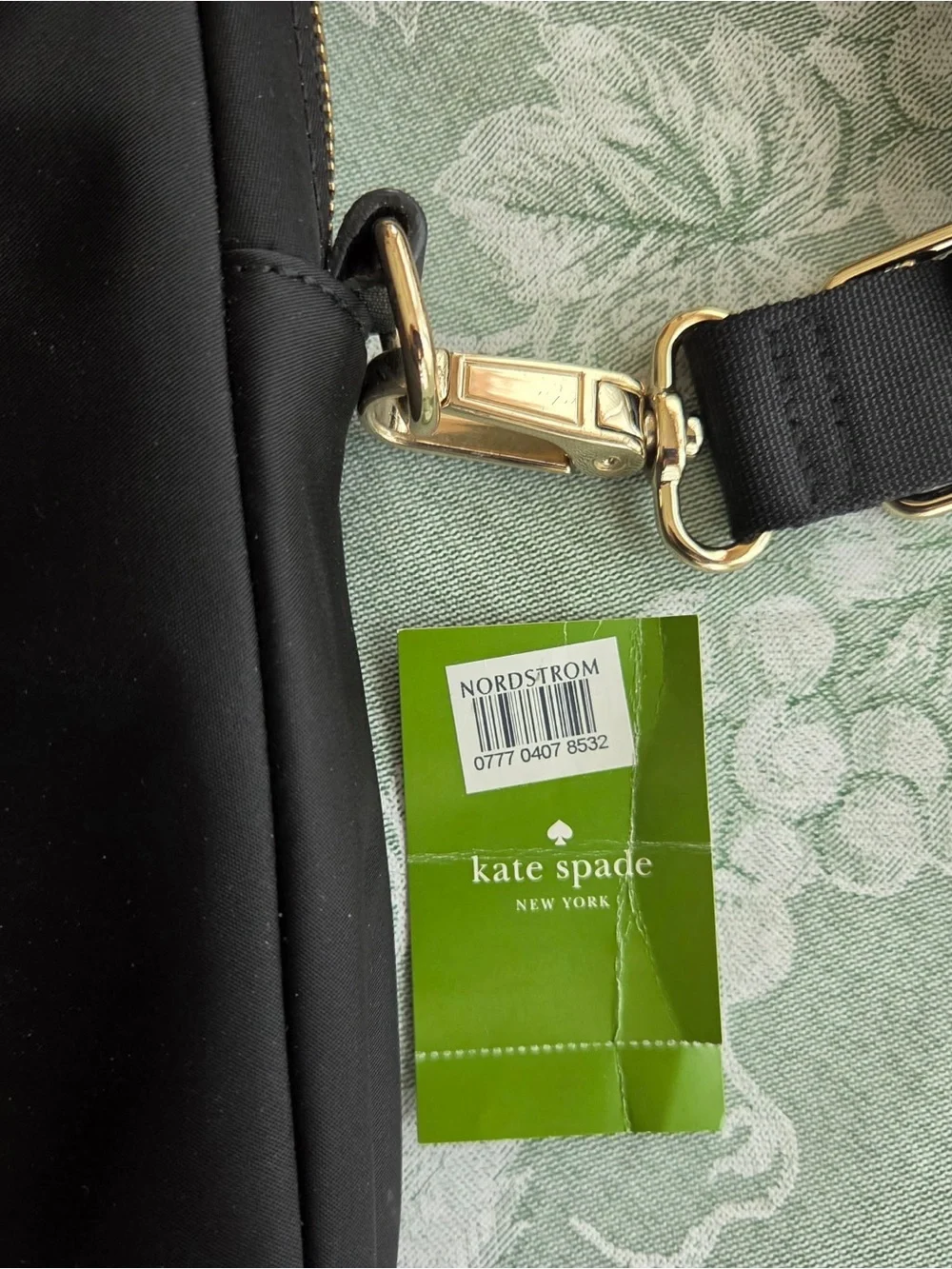 kate spade black nylon laptop bag with cross body strap